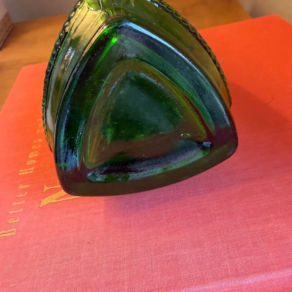 Vintage Empoli Italian Emerald Green Art Glass Bottle Vase 12
